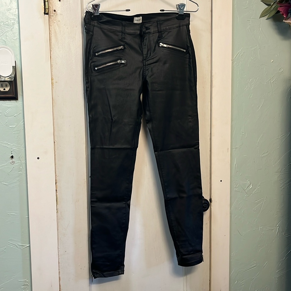 Faux leather black pants size 5